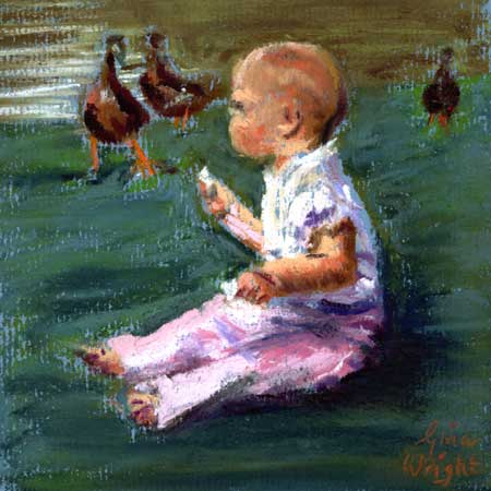 Feeding The Ducks?, Pastel