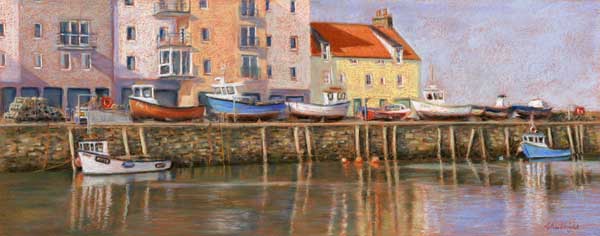Harbour Reflections, St. Andrews, Pastel