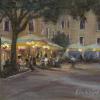 Evening Cafe, Venice, Oil on Panel